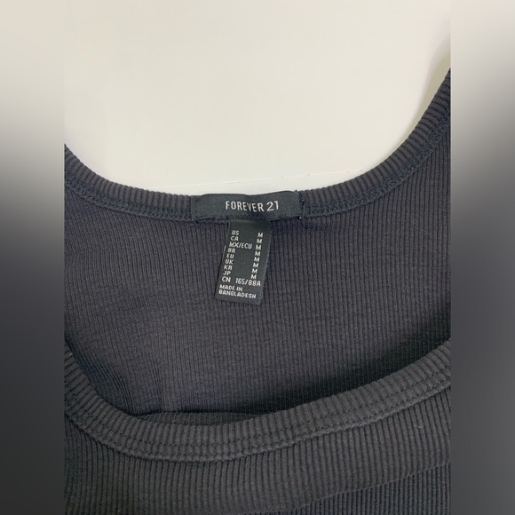 Forever 21 Good Times Black Ribbed Tank Top W/ Ajustable Sides Size Medium - Picture 5 of 9